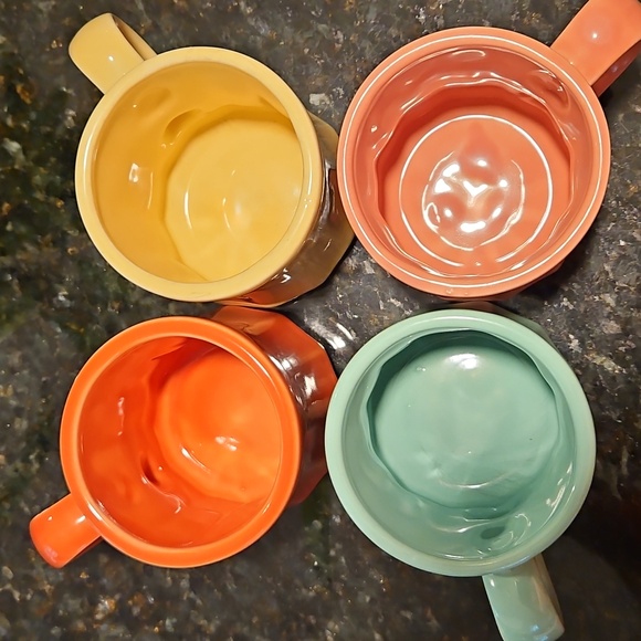 Homer Laughlin Co Ceramic 4 Pc Mug Tower Corset Set Vintage - Picture 12 of 12